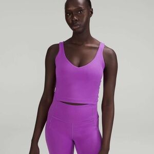 Lululemon Athletica Purple Fitted Crop Tank Top
